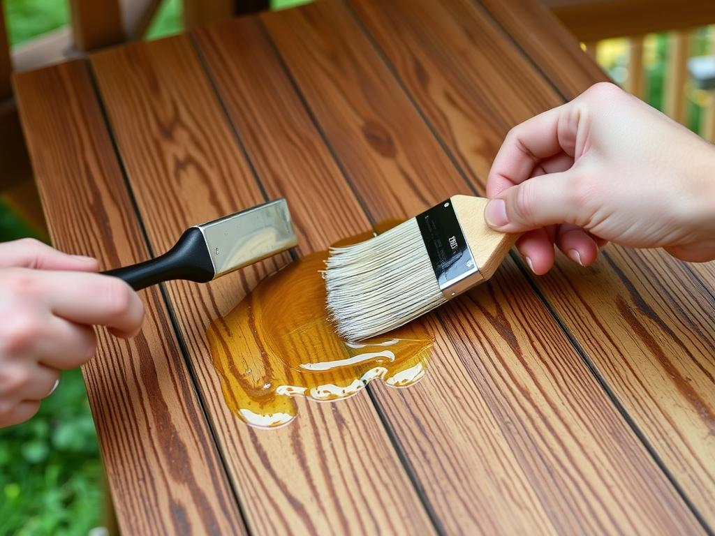 Aplikacja oleju do drewna na altanę ogrodową Aplikacja oleju do drewna na altanę ogrodową