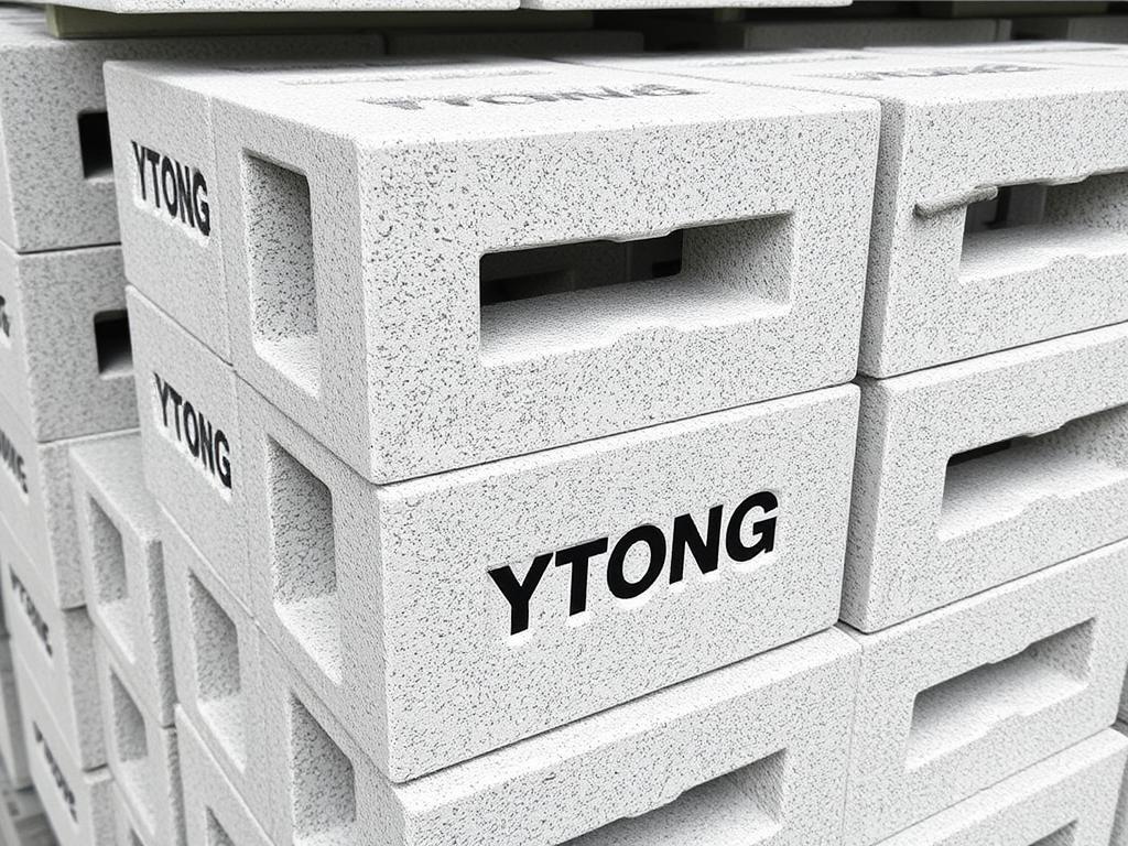 Bloczki Ytong z widocznym systemem pióro-wpust