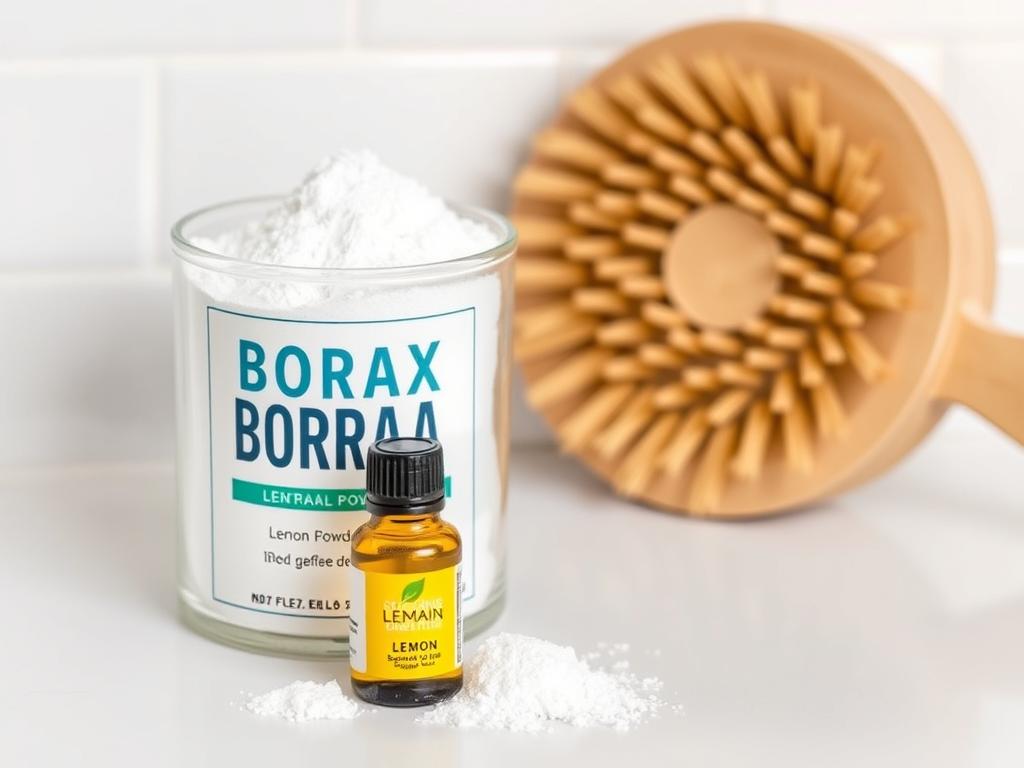 Boraks i olejek cytrynowy jako składniki do czyszczenia fugi Boraks i olejek cytrynowy jako składniki do czyszczenia fugi