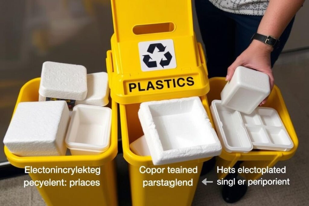 Czysty styropian opakowaniowy wrzucany do żółtego pojemnika na plastik, czy styropian wrzucamy do plastiku