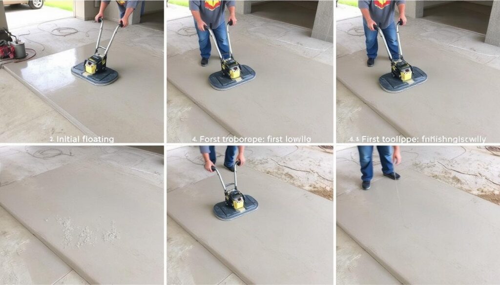 Etapy zacierania betonu z gruszki