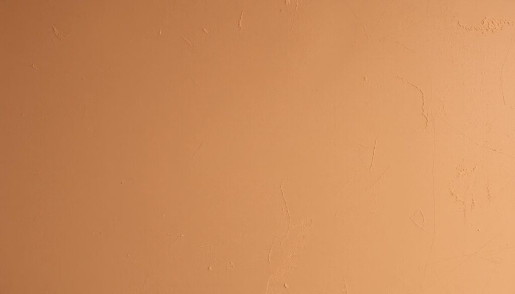 Gotowa ściana wykończona tynkiem glinianym o naturalnym, ciepłym odcieniu Gotowa ściana wykończona tynkiem glinianym o naturalnym, ciepłym odcieniu