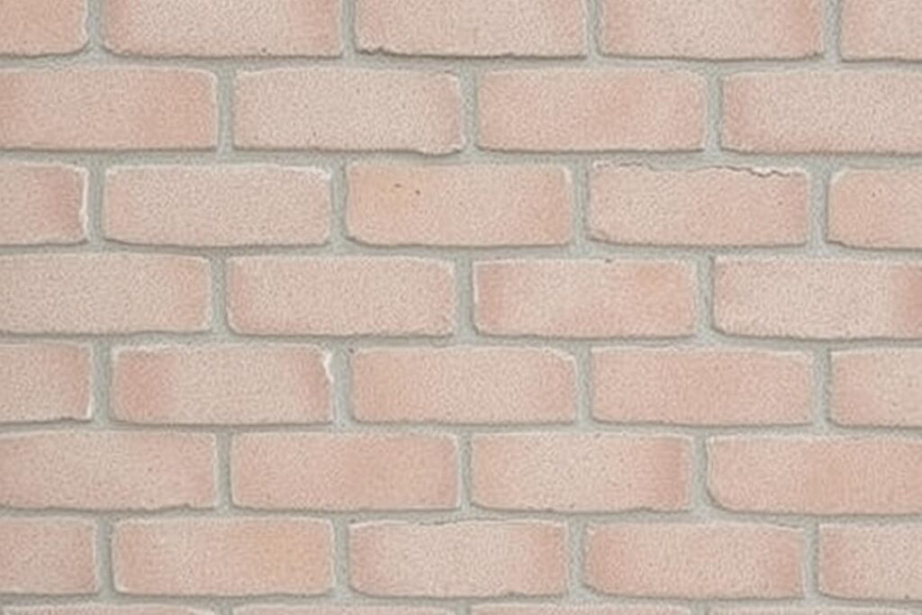 Gotowa ściana z bloczków betonowych z widocznymi spoinami