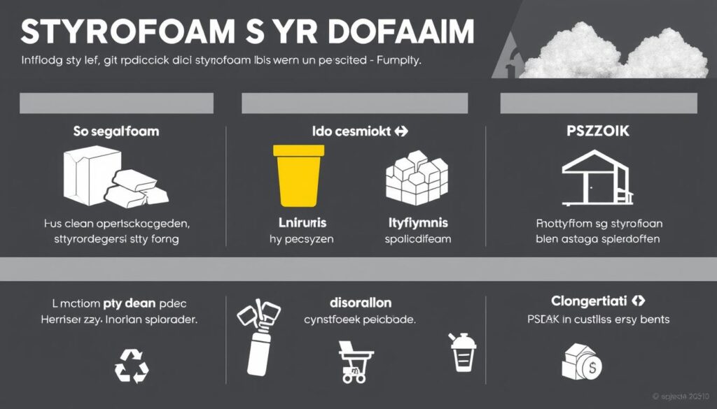Infografika podsumowująca zasady segregacji różnych rodzajów styropianu, czy styropian wrzucamy do plastiku