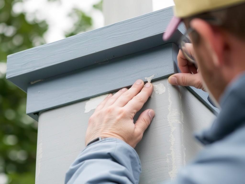 Inspekcja stanu farby na kominie zewnętrznym i drobne naprawy