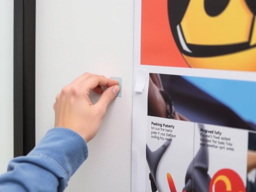 Masa mocująca używana do przyklejania plakatu do ściany