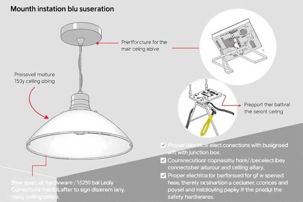 Montaż ciężkiej lampy do sufitu podwieszanego - szczegóły techniczne