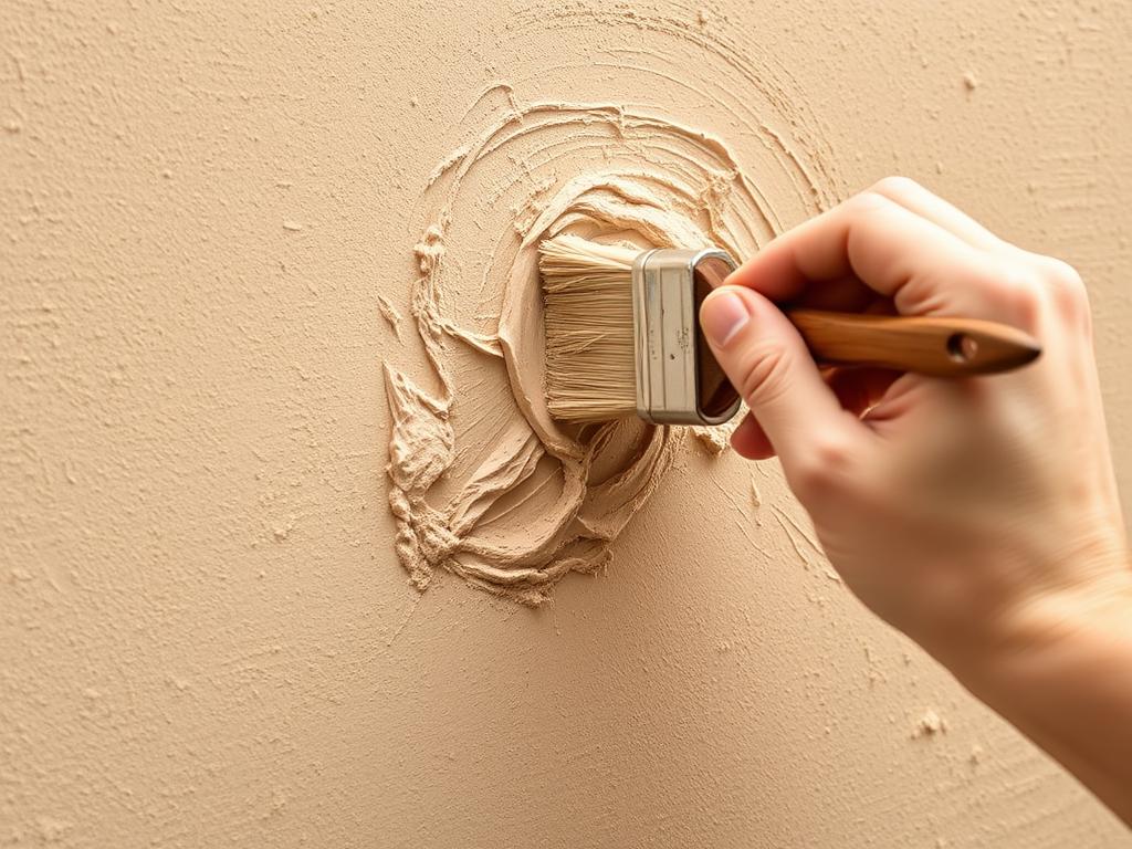Nakładanie obrzutki glinianej na przygotowaną ścianę Nakładanie obrzutki glinianej na przygotowaną ścianę