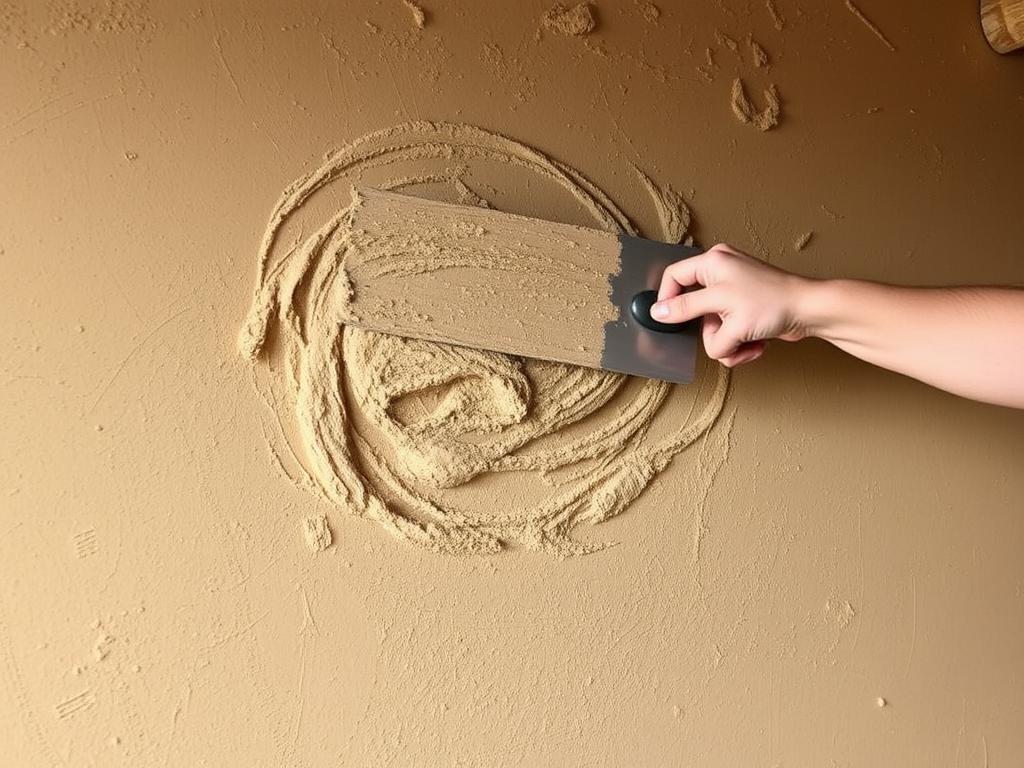 Nakładanie warstwy bazowej tynku glinianego za pomocą pacy Nakładanie warstwy bazowej tynku glinianego za pomocą pacy