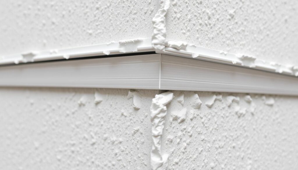 Narożniki aluminiowe zamontowane w tynku gipsowym