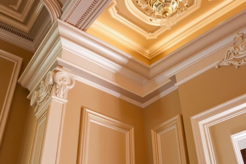 Ozdobne narożniki do tynków w klasycznym wnętrzu