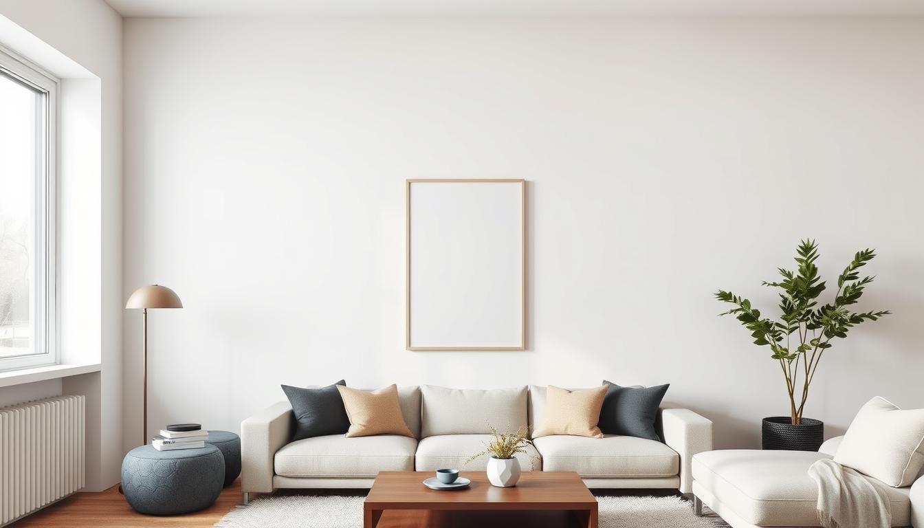 Plakat wiszący na ścianie bez widocznych śladów mocowania