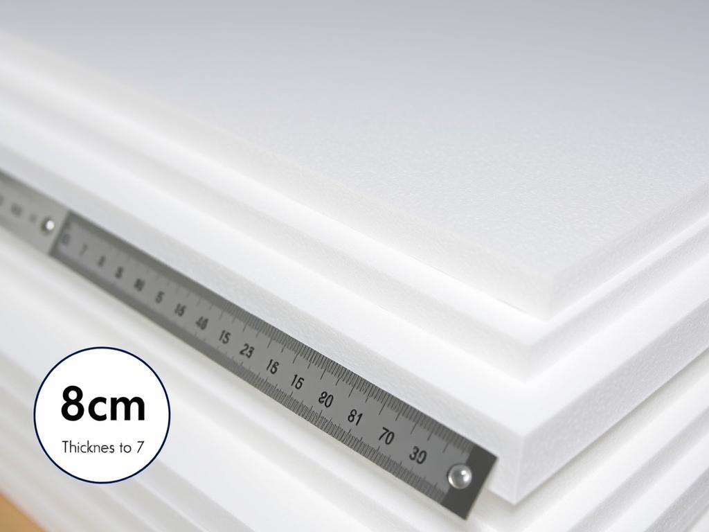 Płyty styropianu o grubości 8 cm z widocznym przekrojem