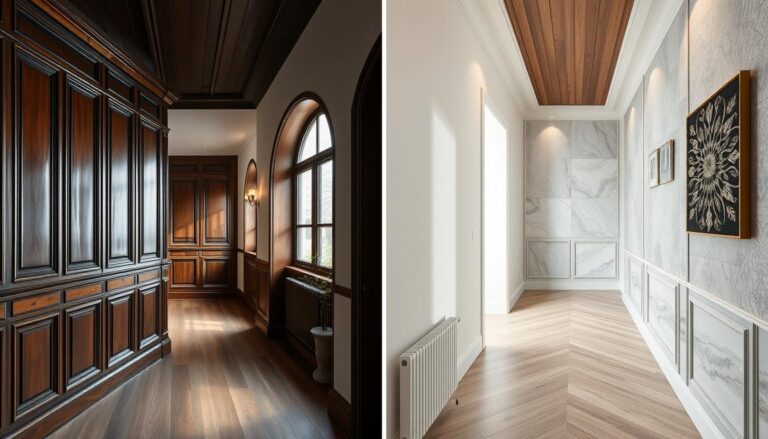 Porównanie tradycyjnej boazerii z nowoczesnymi alternatywami w przedpokoju