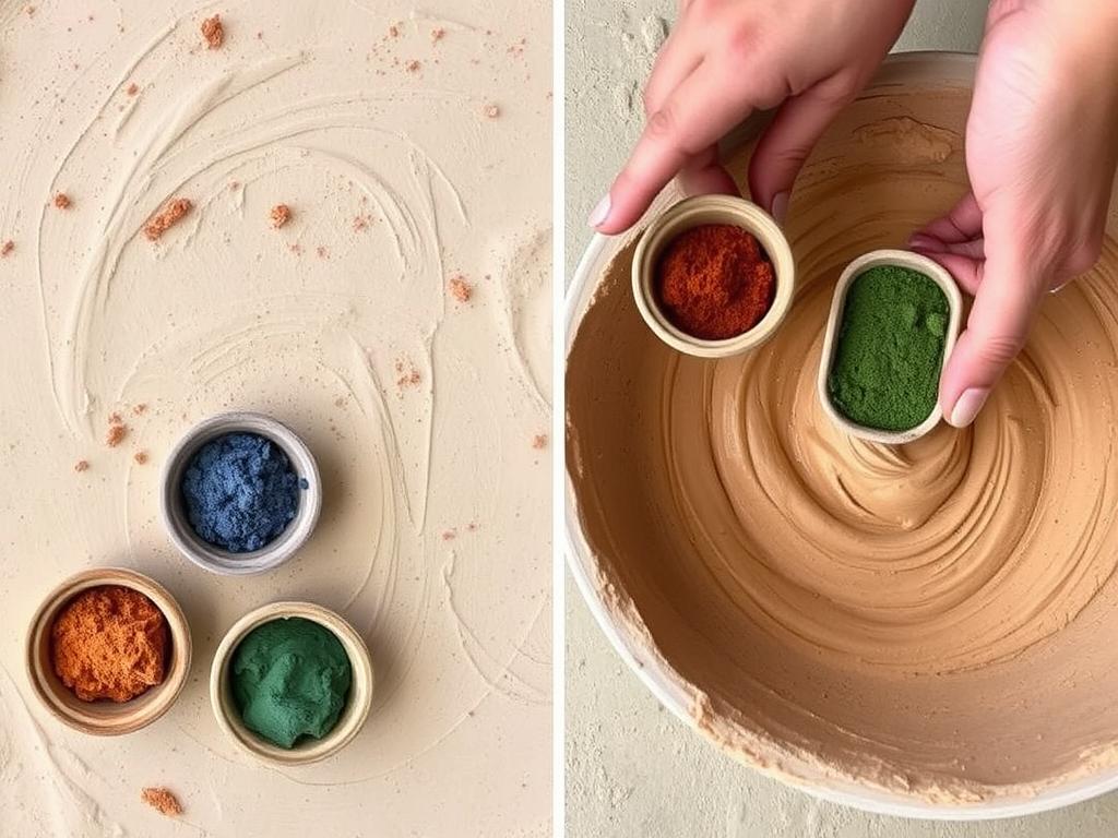 Proces barwienia tynku glinianego naturalnymi pigmentami Proces barwienia tynku glinianego naturalnymi pigmentami