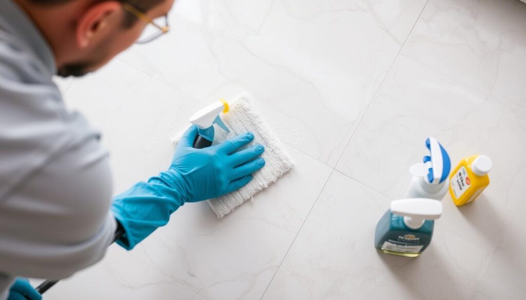 Proces mycia gresu szkliwionego z użyciem odpowiednich środków