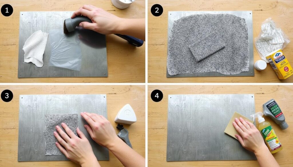 Proces przygotowania blachy przed przyklejeniem styropianu