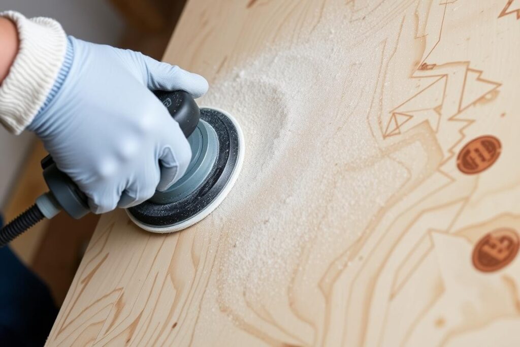 Proces przygotowania płyty OSB przed malowaniem - szlifowanie powierzchni