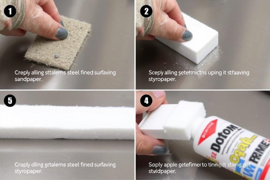 Proces przygotowania stali nierdzewnej przed przyklejeniem styropianu