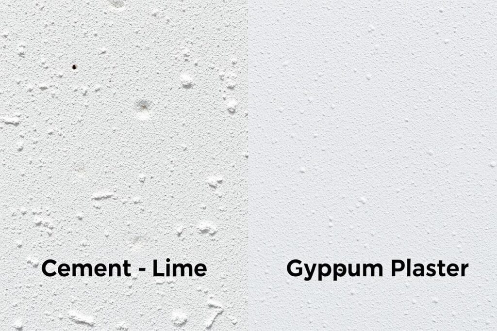 Różnica między tynkiem cementowo-wapiennym a gipsowym - struktura i kolor