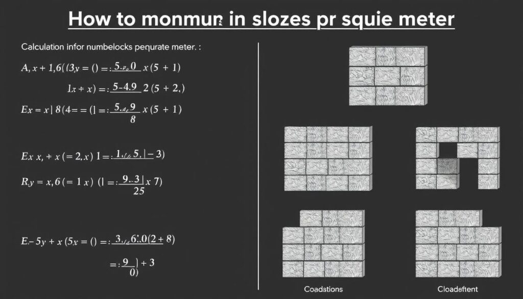 Schemat obliczania ilości bloczków na metr kwadratowy