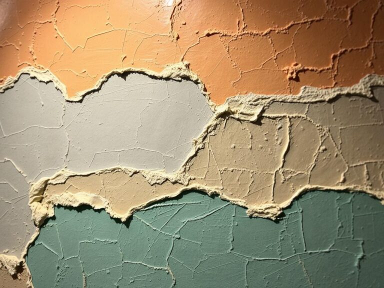 Tynk mozaikowy w procesie schnięcia pokazujący różne etapy wysychania