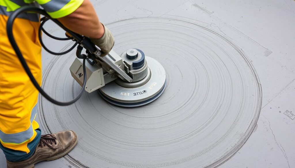 Zacieranie betonu z gruszki - technika kolistych ruchów