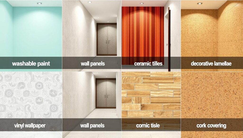 Zestawienie różnych alternatyw dla boazerii w przedpokoju