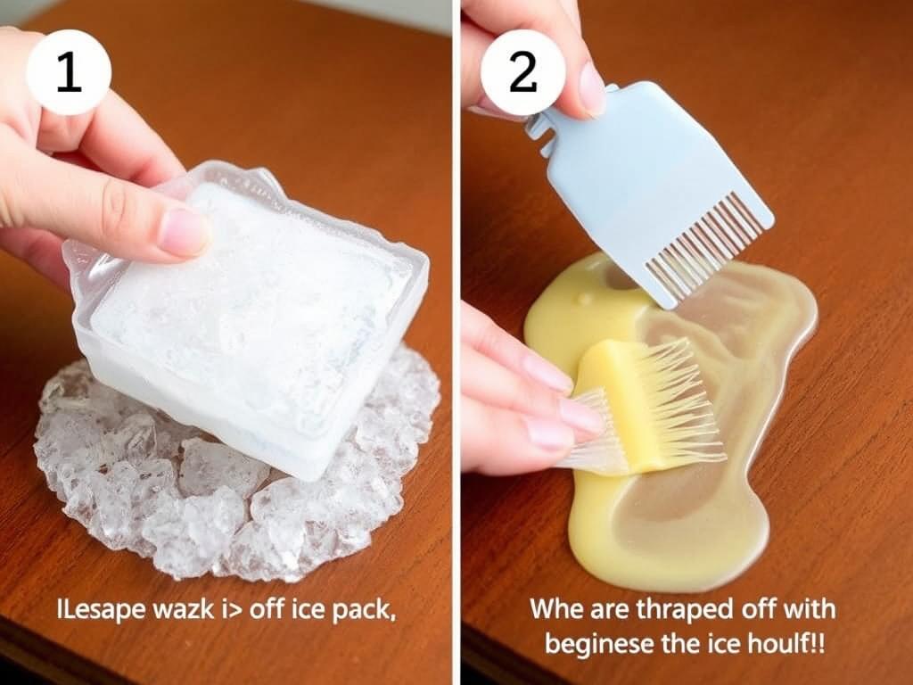 Alternatywne metody usuwania wosku z mebli - metoda z lodem