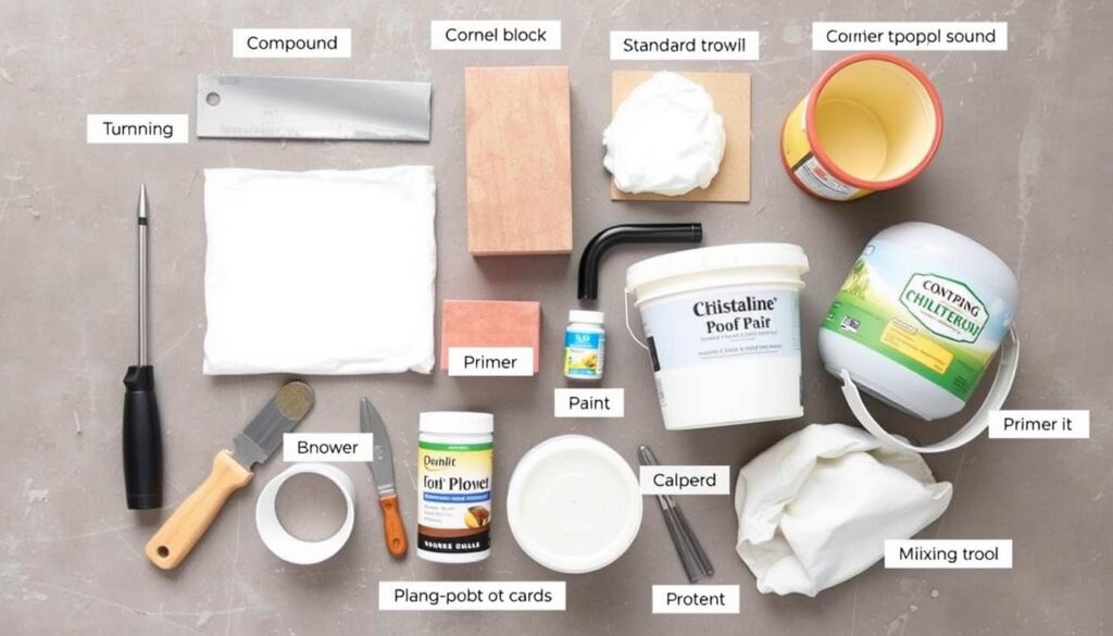 Materiały i narzędzia do szpachlowania zaokrągleń przy suficie