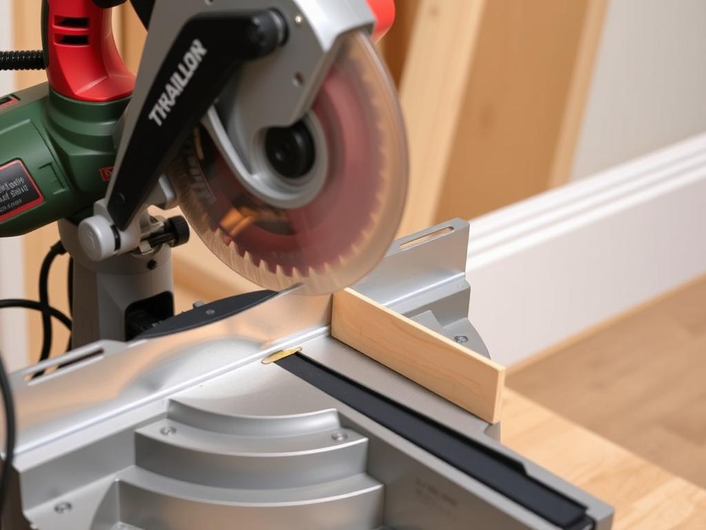 Piła ukośnica do precyzyjnego cięcia listew przypodłogowych