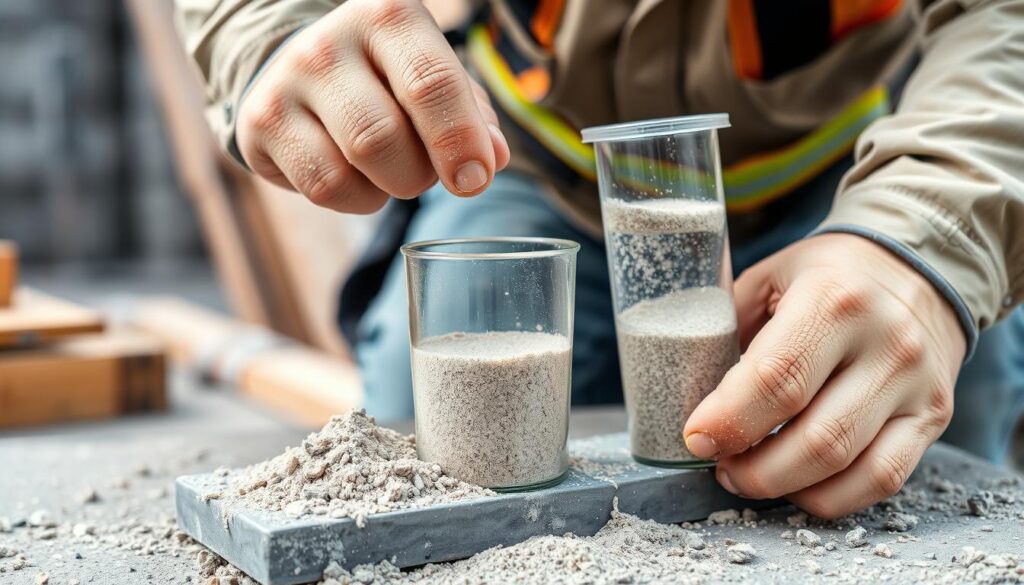 Praktyczne badanie jakości piasku do zaprawy murarskiej na placu budowy