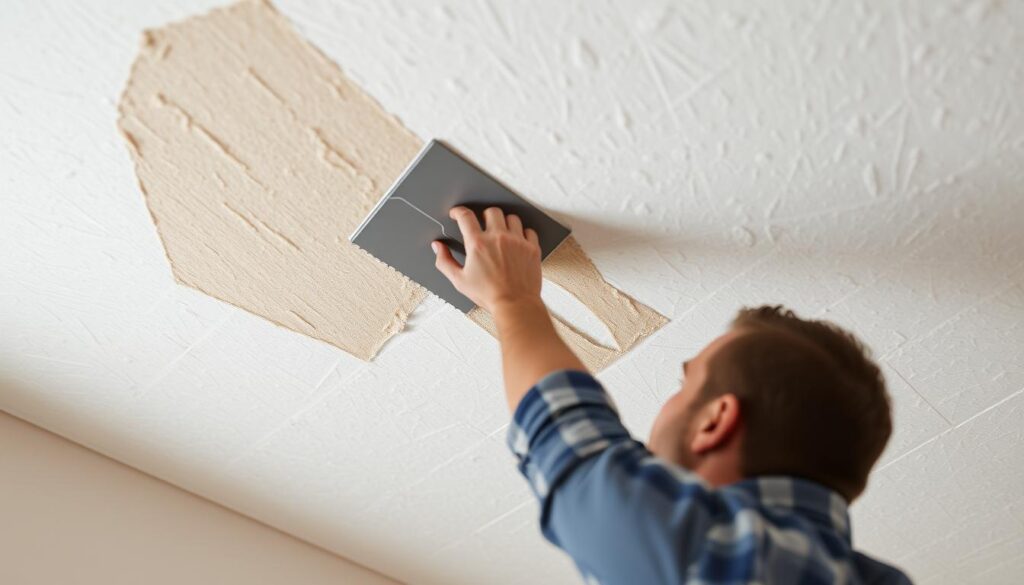 Proces klejenia płyt PIR do sufitu - nanoszenie kleju na płytę PIR w odpowiednim wzorze Proces klejenia płyt PIR do sufitu - nanoszenie kleju na płytę PIR w odpowiednim wzorze