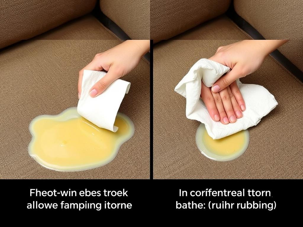 Szybka reakcja na świeżo rozlany płyn na meblu