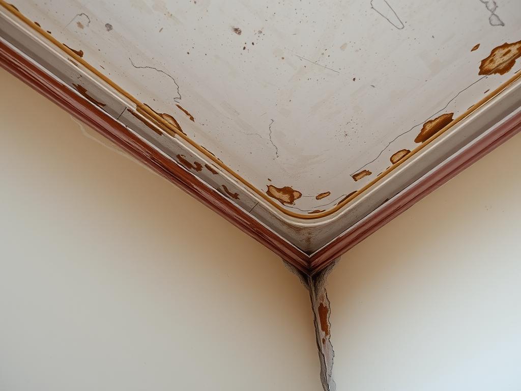 Zaokrąglony narożnik między ścianą a sufitem w starym budownictwie