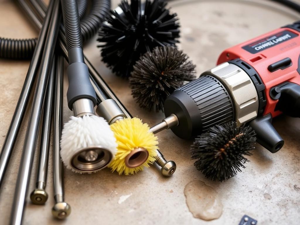 Zestaw do czyszczenia komina na wiertarkę z elastycznymi trzonkami i szczotkami