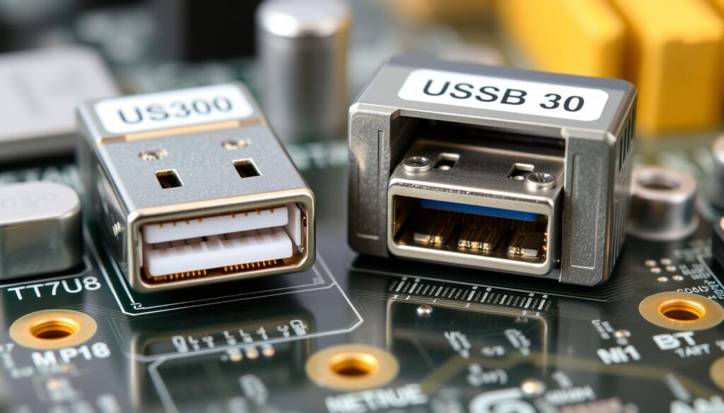 Złącza USB 2.0 i USB 3.0 na płycie głównej