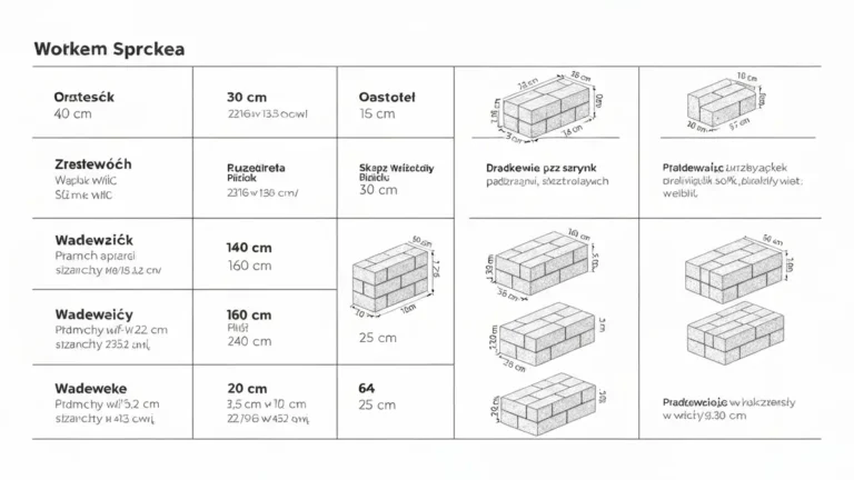 Tabela przelicznika cegieł na 1 m² muru - różne formaty i wymiary cegły