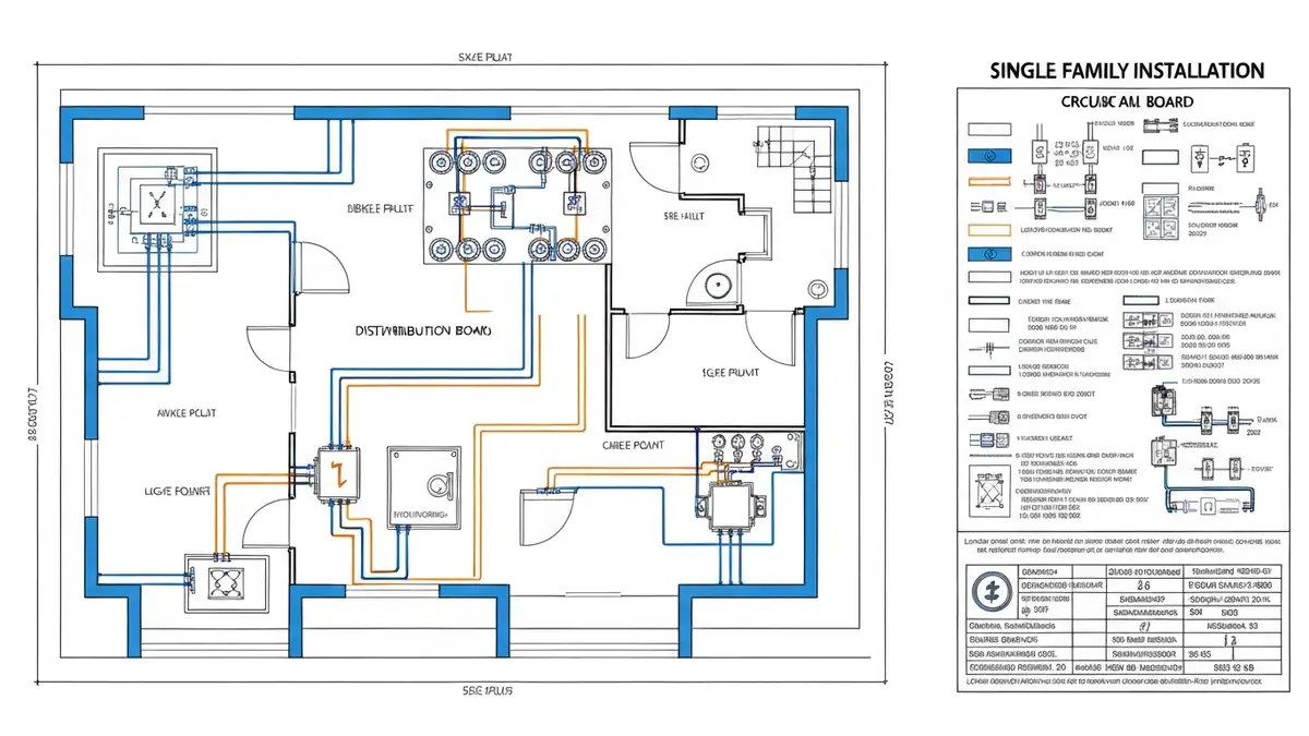 Schemat instalacji elektrycznej w domu jednorodzinnym - plan obwodow i rozdzielni