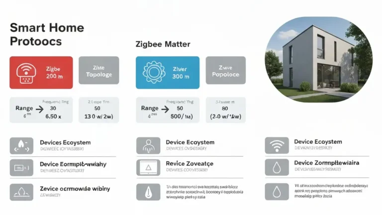 Porównanie protokołów smart home: Zigbee vs Matter vs Z-Wave - diagramy sieci, częstotliwości i zasięgu